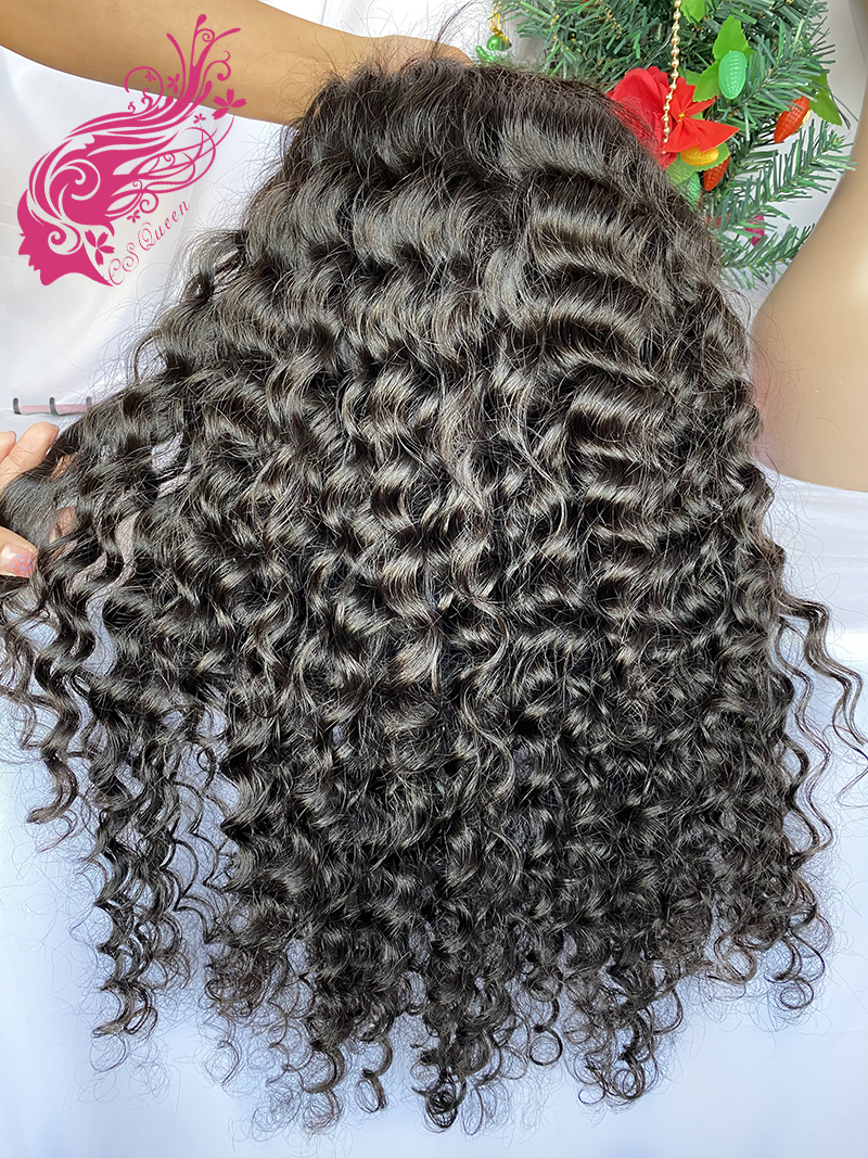 Csqueen 9A Paradise wave 4*4 Transparent Lace Closure wig 100% human hair 130%density real hair wigs